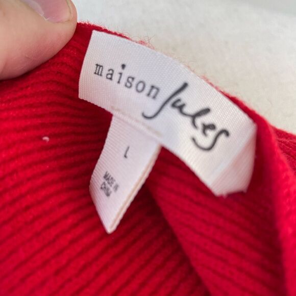 NWT Maison Jules Red Sweater Top Size L - Picture 6 of 8